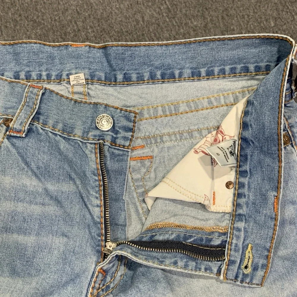 True Religion Big T World Tour Men's Straight Mid Rise Blue Denim Jeans 40x33